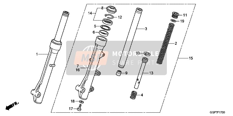 Honda NSC50MPD 2014 Front Fork for a 2014 Honda NSC50MPD